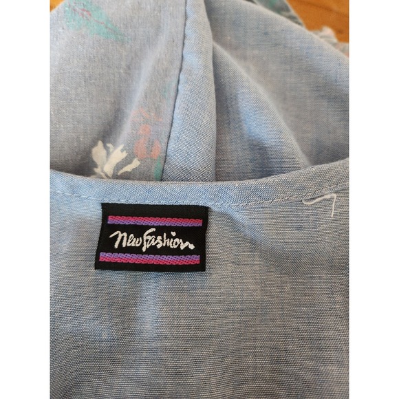 80s Blue‎ Floral Vest and Skirt Set - Picture 6 of 7